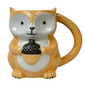 Cracker Barrel Fox Mug Woodland Animal 3D Coffee Cup Ceramic Rustic Cabincore